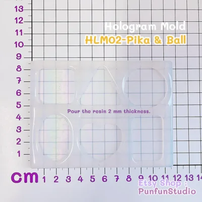 HLM 02 - Pika & Ball / Hologram Mold / Use with Epoxy resin / Silicone Mold
