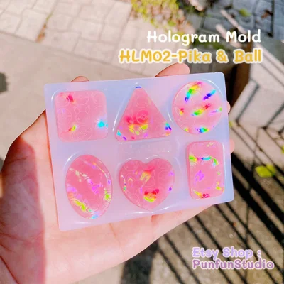 HLM 02 - Pika & Ball / Hologram Mold / Use with Epoxy resin / Silicone Mold