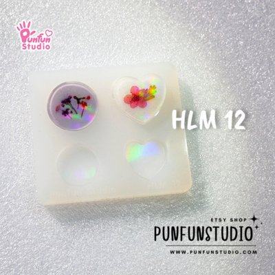 Holographic molds, heart shape and circle shape