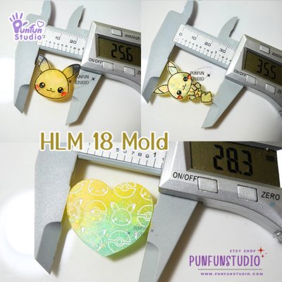 HLM 18, 19, 20  / Hologram Mold / Pokemold / Thickness 4 mm / Use with Epoxy resin / Silicone Mold