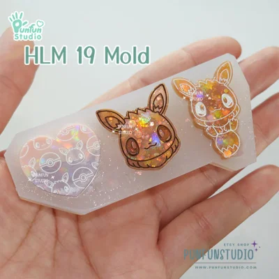 HLM 18, 19, 20  / Hologram Mold / Pokemold / Thickness 4 mm / Use with Epoxy resin / Silicone Mold