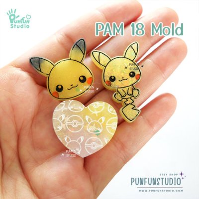 HLM 18, 19, 20  / Hologram Mold / Pokemold / Thickness 4 mm / Use with Epoxy resin / Silicone Mold
