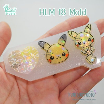 HLM 18, 19, 20  / Hologram Mold / Pokemold / Thickness 4 mm / Use with Epoxy resin / Silicone Mold