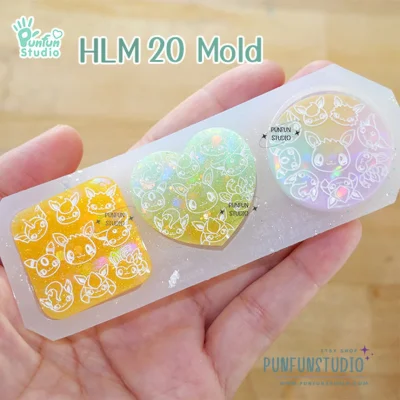 HLM 18, 19, 20  / Hologram Mold / Pokemold / Thickness 4 mm / Use with Epoxy resin / Silicone Mold