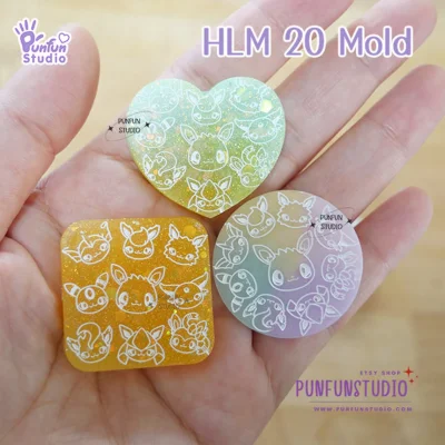 HLM 18, 19, 20  / Hologram Mold / Pokemold / Thickness 4 mm / Use with Epoxy resin / Silicone Mold