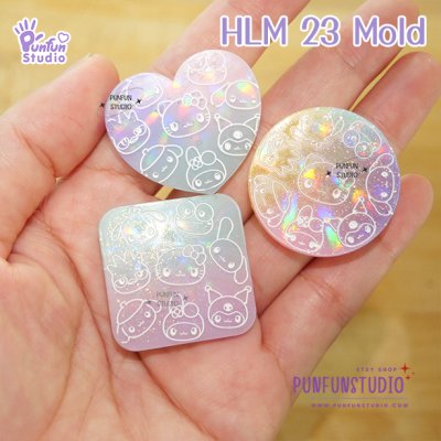 HLM 23 Cutie Kitty and Friends Mold / Hologram Mold / Thickness 4 mm / Use with Epoxy resin / Silicone Mold