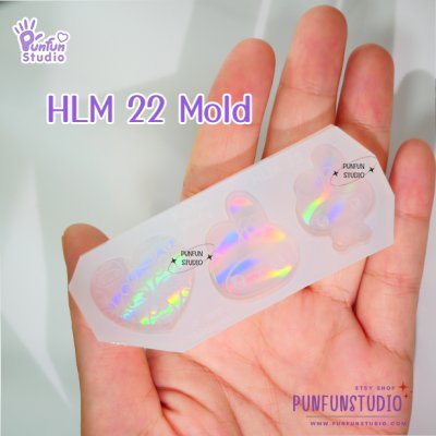 HLM 22 Cutie Rabbit / Kitty / Hologram Mold / Thickness 4 mm / Use with Epoxy resin / Silicone Mold