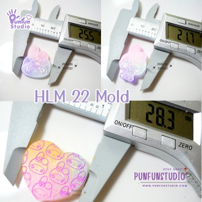HLM 22 Cutie Rabbit / Kitty / Hologram Mold / Thickness 4 mm / Use with Epoxy resin / Silicone Mold