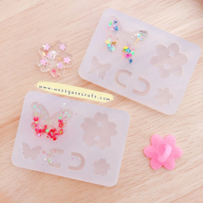 H 07 Hanger Mold / Butterfly & Sakura / Silicone Mold