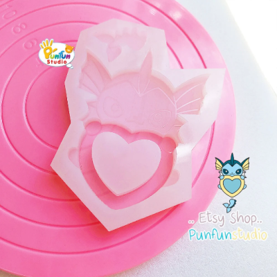 Vapore x Heart Shaker Mold / Pokemold / Silicone Mold