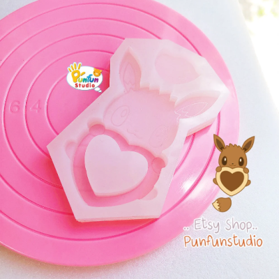 Eev x Heart Shaker Mold / Pokemold / Silicone Mold