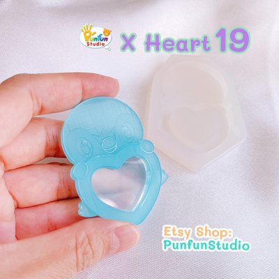 X Heart 19 Pip / Pokemold / Silicone Mold / Shaker Mold