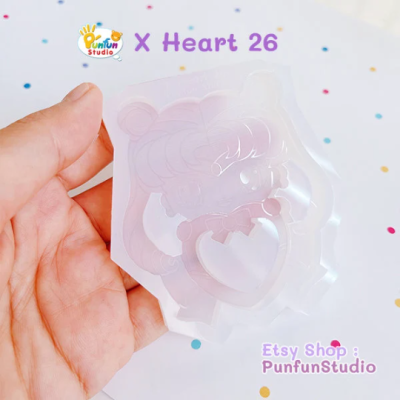X Heart 26 S Moon Mold / Inner Senshi / Painting Anime Mold / Shaker Mold/ Silicone Mold