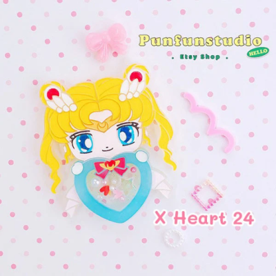 X Heart 24 Super S Moon Mold / Painting Anime Shaker Mold / Silicone Mold