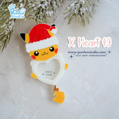 X Heart 49 Santa Pika Mold / Pokemold / Silicone Mold / Shaker Mold