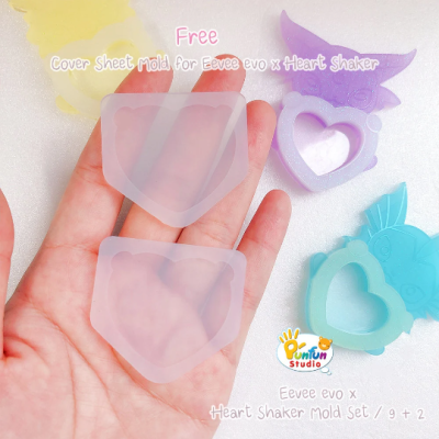 Eev evo x Heart Shaker Mold Set / 9 pieces + Free 2 CSM X Heart / Pokemold / Shaker Mold