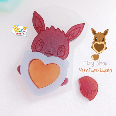 Eev x Heart Shaker Mold / Pokemold / Silicone Mold
