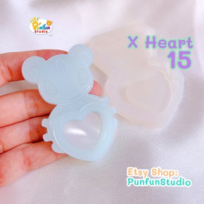 X Heart 15 Lap / Pokemold / Silicone Mold / Shaker Mold