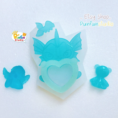 Vapore x Heart Shaker Mold / Pokemold / Silicone Mold