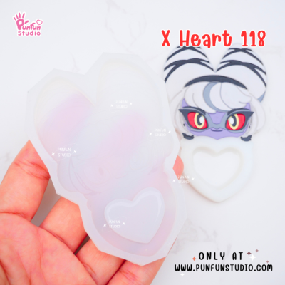 X Heart 111-118 Demon Hotel Mold Set / Hazbin / Free X Heart 119, X Heart Part 1, X Heart Part 11, CSM X Heart / Silicone Mold