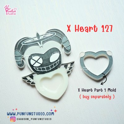 X Heart 121-128 Demon Hotel Mold Set 2/ X Heart 121, 122, 123, 124, 125, 126, 127, 128, 129, 137 Molds  / Hazbin  / Silicone Mold