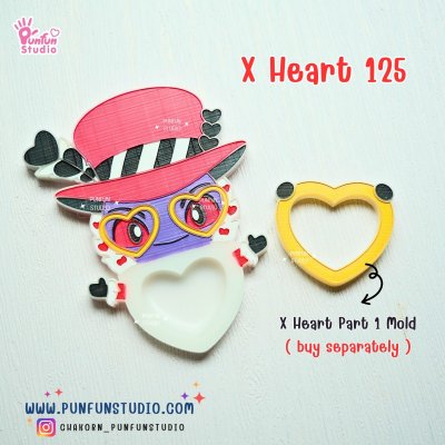 X Heart 121-128 Demon Hotel Mold Set 2/ X Heart 121, 122, 123, 124, 125, 126, 127, 128, 129, 137 Molds  / Hazbin  / Silicone Mold