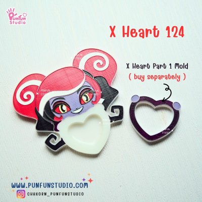 X Heart 121-128 Demon Hotel Mold Set 2/ X Heart 121, 122, 123, 124, 125, 126, 127, 128, 129, 137 Molds  / Hazbin  / Silicone Mold