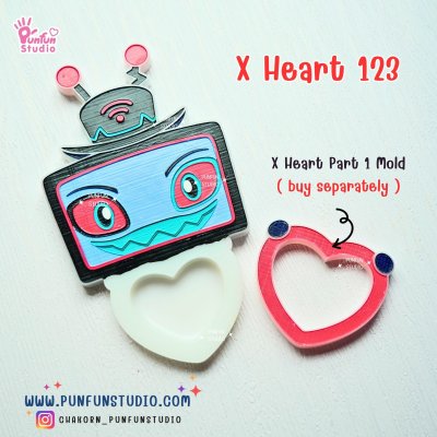 X Heart 121-128 Demon Hotel Mold Set 2/ X Heart 121, 122, 123, 124, 125, 126, 127, 128, 129, 137 Molds  / Hazbin  / Silicone Mold