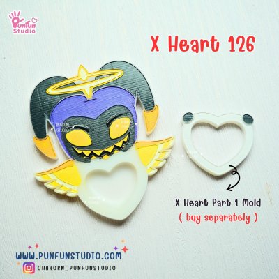 X Heart 121-128 Demon Hotel Mold Set 2/ X Heart 121, 122, 123, 124, 125, 126, 127, 128, 129, 137 Molds  / Hazbin  / Silicone Mold