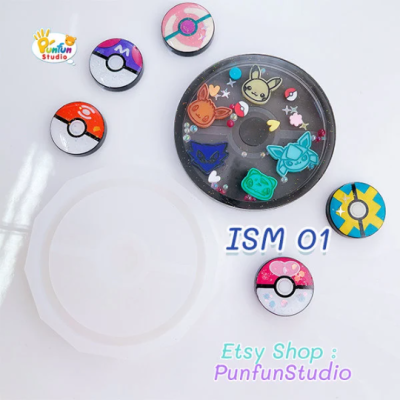 ISM 01 Pokeball Mold / Iconic Shaker Mold / Shaker Mold + Cover Mold / 2 pieces per set / Silicone Mold
