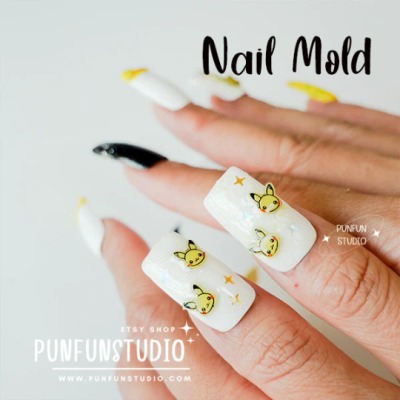 NA 09 BT Animal / BT21 / Nail Decoration Mold / K-POP / Clear Mold for UV Resin / Thickness 0.3 - 0.5 mm / Silicone Mold