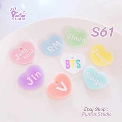 S61 BTS Heart Name Mold / K-POP / Silicone Mold / UV resin mold