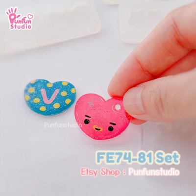 FE 74-81 BT Animal Mold Set / K-POP / Face Earring Mold / 8 pieces / Silicone Mold / UV Resin Mold