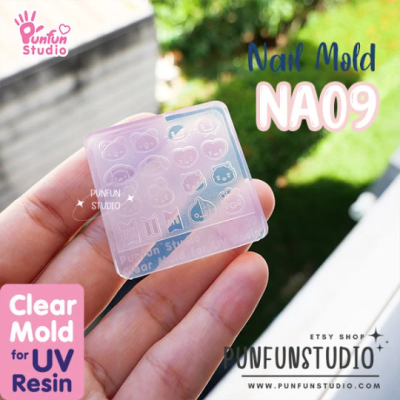 NA 09 BT Animal / BT21 / Nail Decoration Mold / K-POP / Clear Mold for UV Resin / Thickness 0.3 - 0.5 mm / Silicone Mold