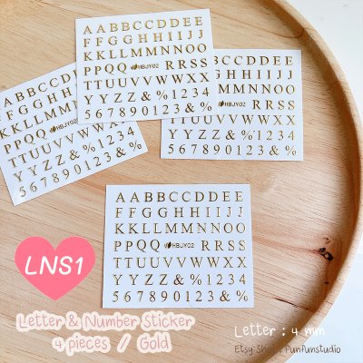 Capital letter stickers A-Z Gold
