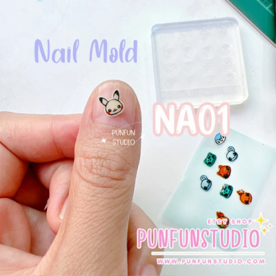 NA 08 Animal Crossing / Nail Decoration Mold / Clear Mold for UV Resin / Thickness 0.3 - 0.5 mm / Silicone Mold
