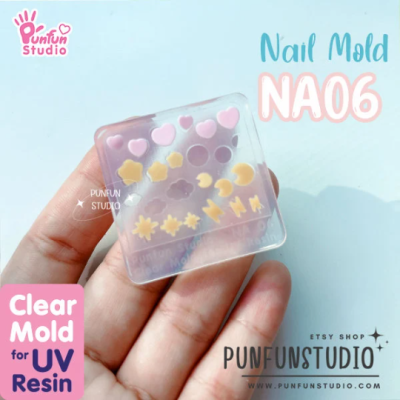 NA 06 Cutie Icon / Nail Decoration Mold / Clear Mold for UV Resin / Thickness 0.3 - 0.5 mm / Silicone Mold