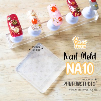 NA 10 / Nail Decoration Mold / Clear Mold for UV Resin / Thickness 0.3 - 0.5 mm / Silicone Mold