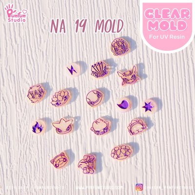 NA 16-21 Poke Mold / Nail Decoration Mold / Clear Mold for UV Resin / Thickness 0.3 - 0.5 mm / Silicone Mold