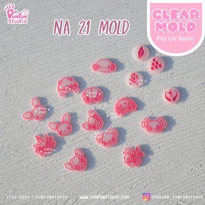 NA 16-21 Poke Mold / Nail Decoration Mold / Clear Mold for UV Resin / Thickness 0.3 - 0.5 mm / Silicone Mold