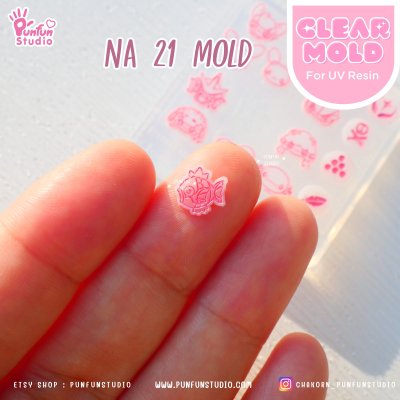 NA 16-21 Poke Mold / Nail Decoration Mold / Clear Mold for UV Resin / Thickness 0.3 - 0.5 mm / Silicone Mold