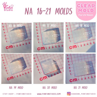 NA 16-21 Poke Mold / Nail Decoration Mold / Clear Mold for UV Resin / Thickness 0.3 - 0.5 mm / Silicone Mold