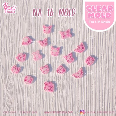 NA 16-21 Poke Mold / Nail Decoration Mold / Clear Mold for UV Resin / Thickness 0.3 - 0.5 mm / Silicone Mold