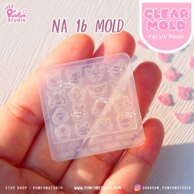 NA 16-21 Poke Mold / Nail Decoration Mold / Clear Mold for UV Resin / Thickness 0.3 - 0.5 mm / Silicone Mold