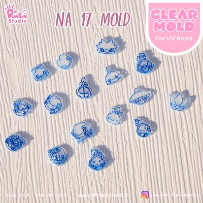 NA 16-21 Poke Mold / Nail Decoration Mold / Clear Mold for UV Resin / Thickness 0.3 - 0.5 mm / Silicone Mold