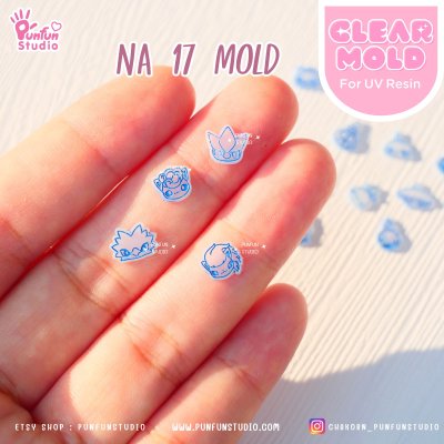 NA 16-21 Poke Mold / Nail Decoration Mold / Clear Mold for UV Resin / Thickness 0.3 - 0.5 mm / Silicone Mold