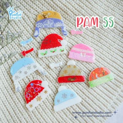 PAM 55 Winter Hats Mold / Christmas / 5 in 1/ Silicone Mold