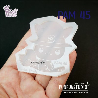 PAM 45 Witch Pika Mold / Painting Anime Mold / Pokemold / Silicone Mold