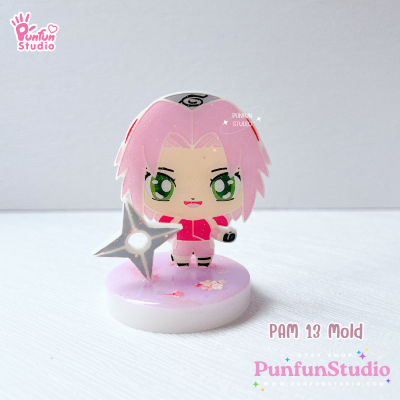 PAM 13 Saku Ninja Mold / + Shuriken / Painting Anime Mold / Silicone Mold
