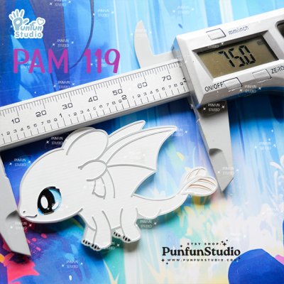 PAM 119 Light Fury Mold / Toothless / Side view / Silicone Mold